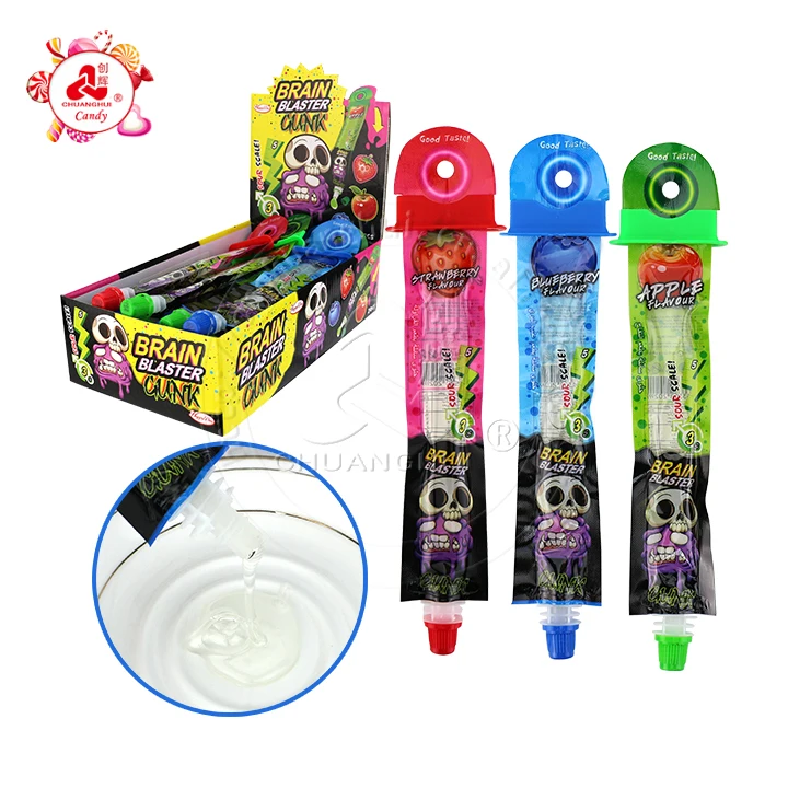 Skeleton Toothpaste shape super sour squeeze jam liquid candy