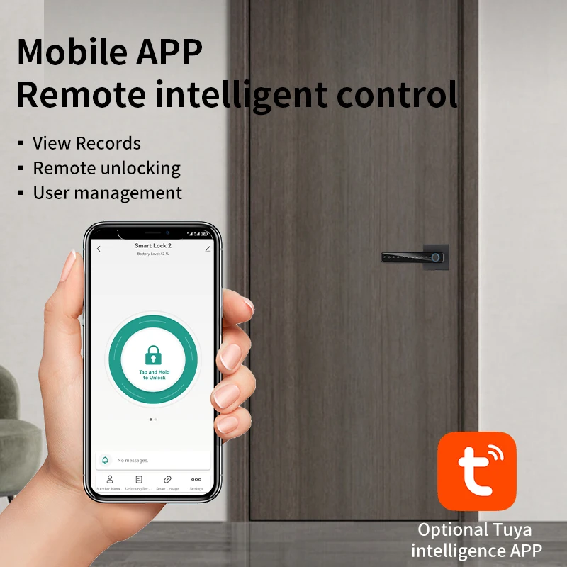 Fingerprint Keypad Keyless Entry Door smart doorlock Hotel Home Office Door Handle