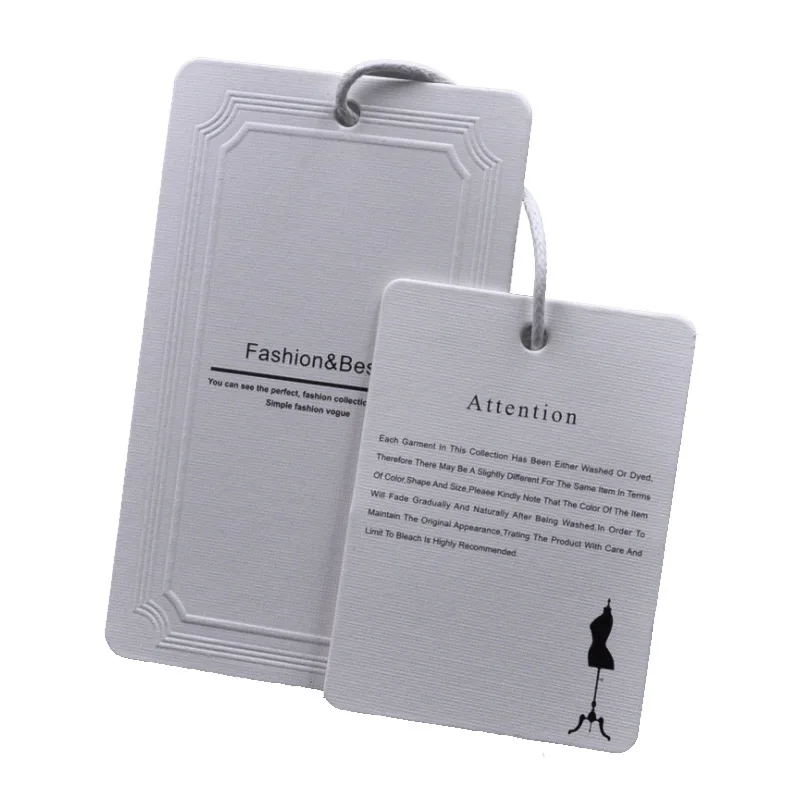 Wholesale Cheap Custom Emboss Logo Eco-friendly Paper Hang Tag For Garment With Seal Tag Print You Logo For Cloths