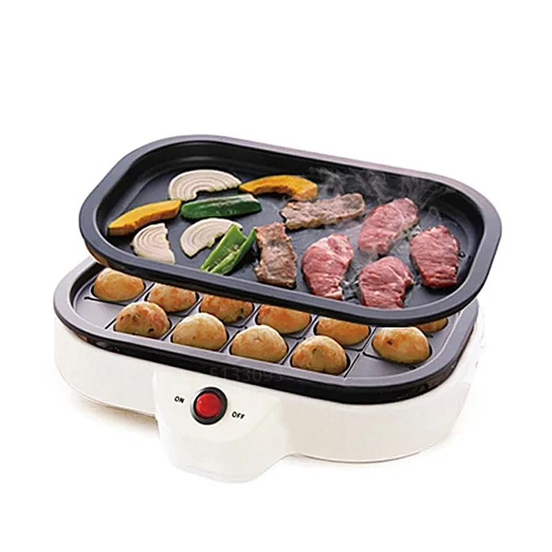 Small Takoyaki Maker BBQ Grill Mini steak Frying pan baking plates electric Octopus Balls Machine 20 holes 110V 220V EU US