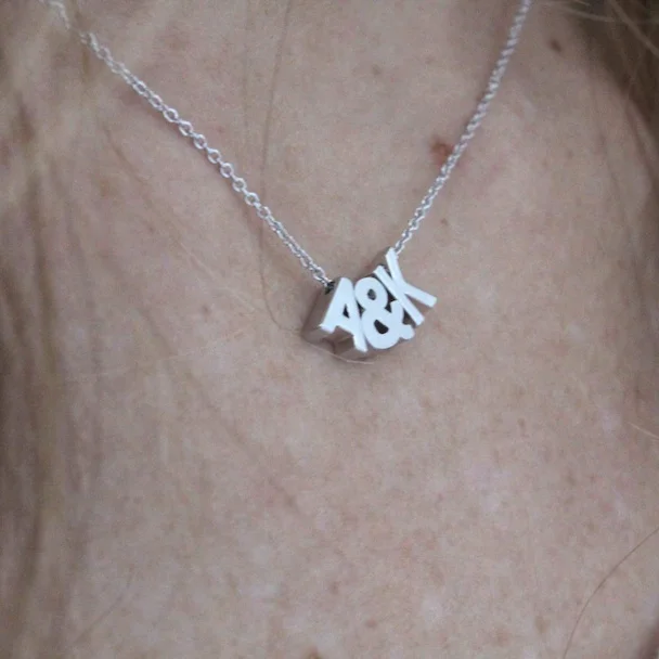 MECYLIFE Couples Heart Initial Necklace Two Letter Silver Monogram Gold Letter Jewelry Dainty Necklaces