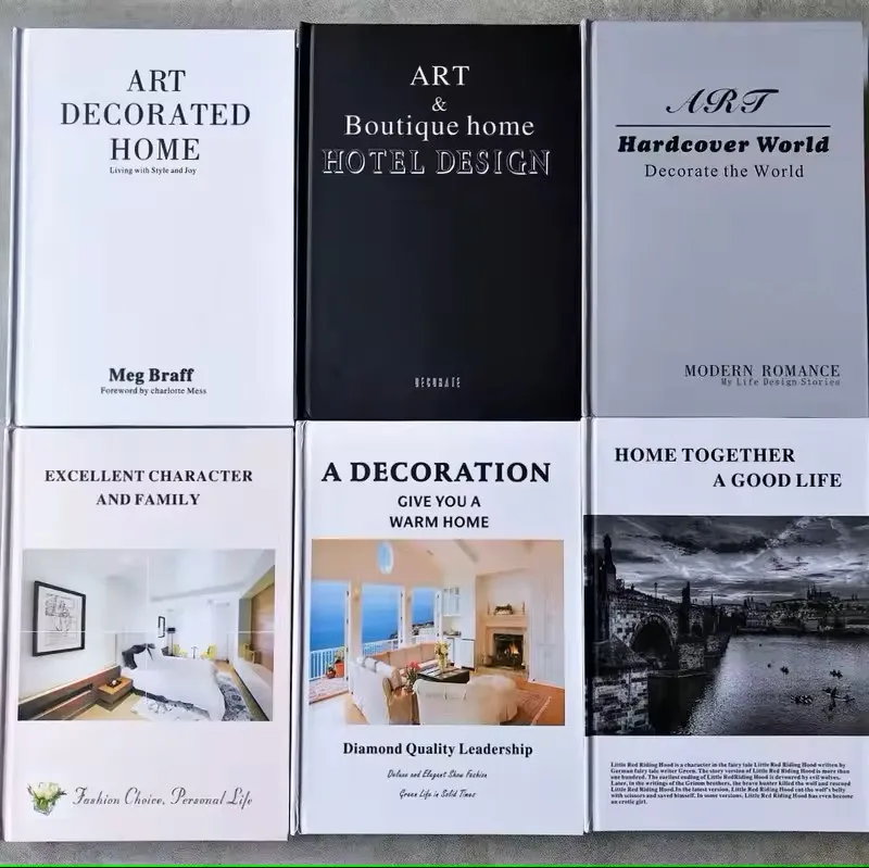 Custom Decoration Book Printing Fake Book Nordic Minimalist Style Home Furnishings Decorative English Books Real Magazine