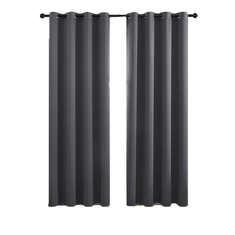 Blackout Curtain Panels Dark Grey Reusable Ethiopian Traditional Design Window Curtains For Nursery Bedroom Decoration
