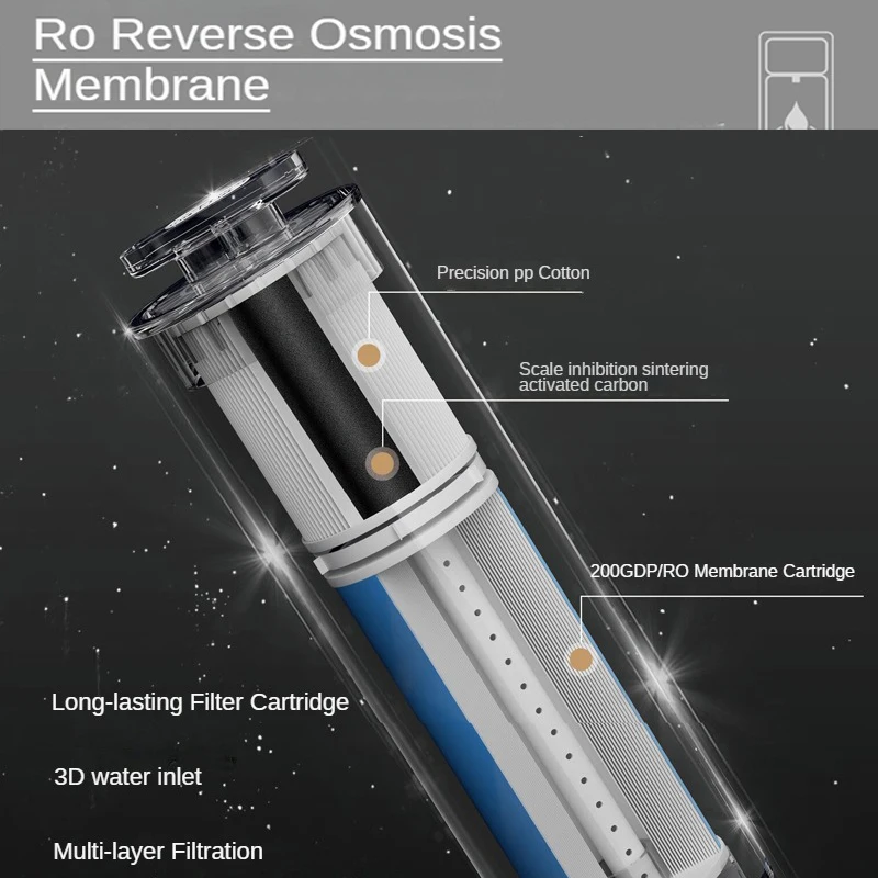 Home Use 200GPD Drinking hydrogen Rich Water Filter Purifier Countertop Multifunctional RO Water Dispenser With TDS UVC