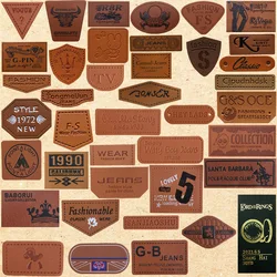 Jeans Clothing Labels Manufacturer Custom Logo Embossed Real Genuine Leather Patches for Pants