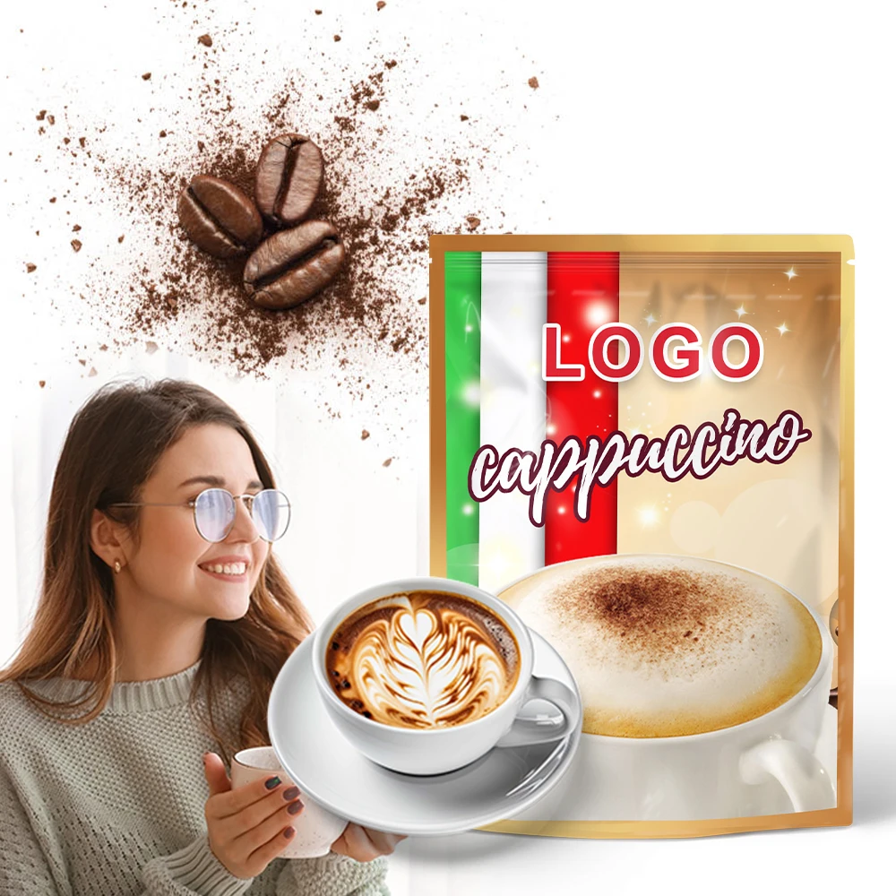 oem/odm Instant Mushroom Coffee Living Good Day Cappuccino with Chocolate Granule Instant Coffee Bag