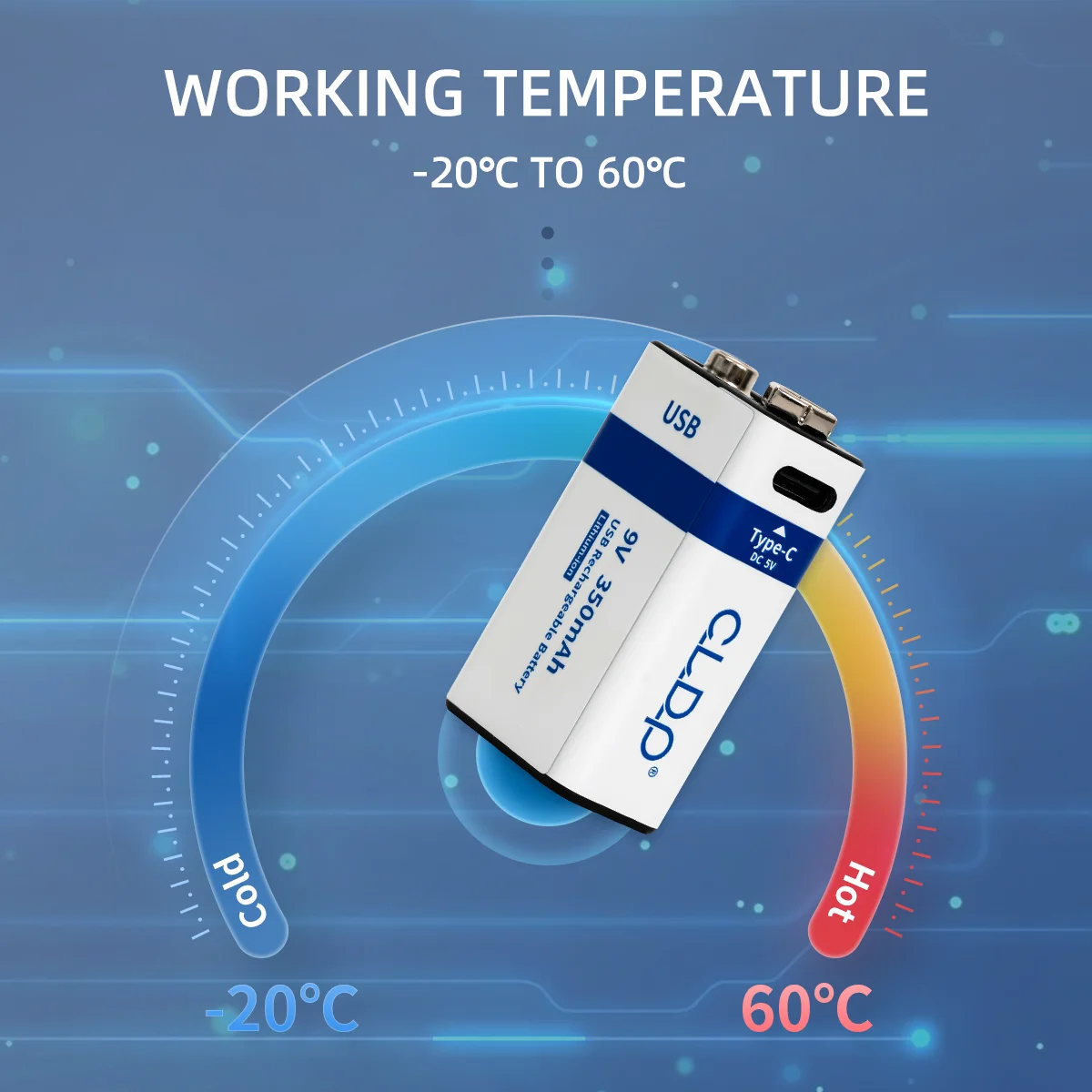 Customized super power 9V rechargeable lithium batteries 6F22 Type-C usb lithium ion rechargeable battery