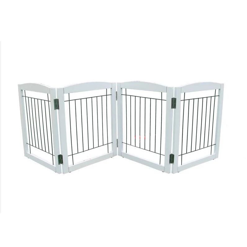 Manufacturer Supply Indoor Foldable Wooden Pet Gate Safety Barrier Door Dog Fence For Dog Cat Restrict