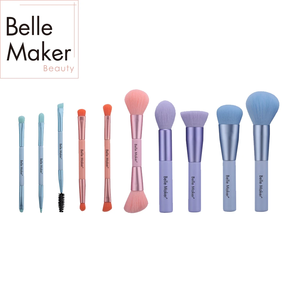 Free Sample Makeup Brushes Handle Makeup Brush Set/Custom Logo 10pcs interchangeable hair eyelash eyeshadow brush de brochas