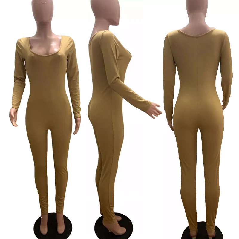 Соблазнительный женский комбинезон для фитнеса, леггинсы, Облегающий комбинезон, элегантный комбинезон с длинным рукавом, костюмы для всего тела, комбинезон для женщин