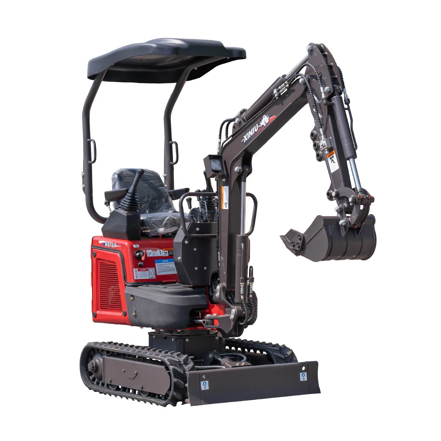 xiniu 1200kg  Mini Rhinoceros ks12-9 Crawler Excavator 1.2 Ton Small Mini Digger  three cylinder engine bagger