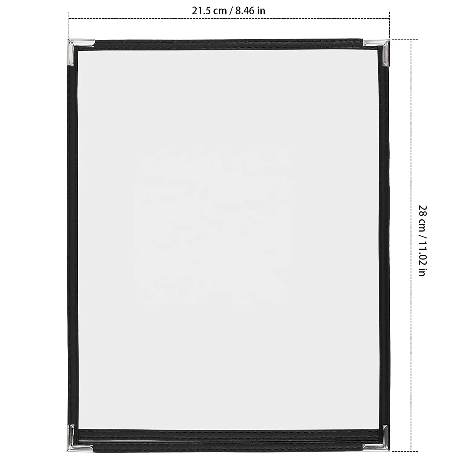 8.5 x 11 Inches Menu Cover Single Page Double View Menu Sleeves with Double Stitched Menu Cover for Restaurant Drink
