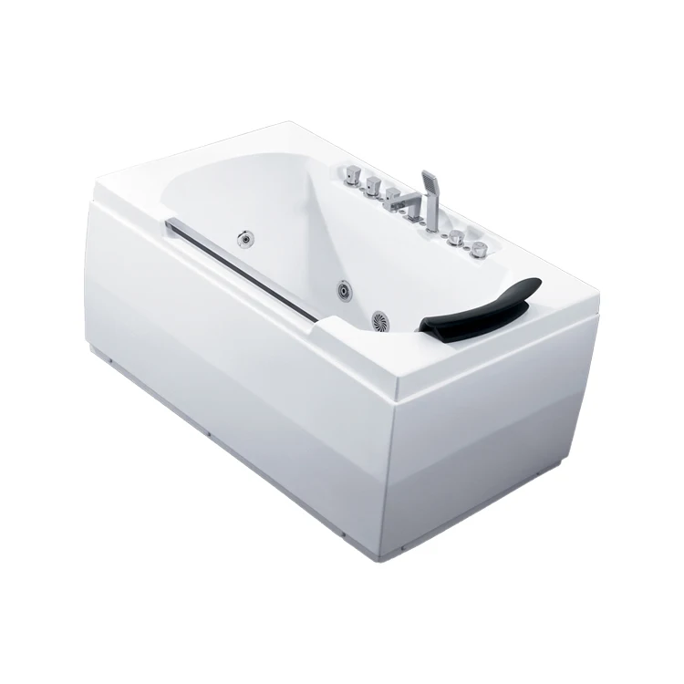 Bathroom luxury clear tempered glass transparent hydromassage jetted bath tub acrylic freestanding massage bathtub for 2 person