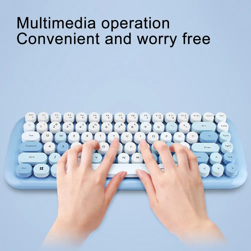 Selling 2.4G Mini Keyboard Jelly Candy Color Keyboard And Mouse Wireless Girly Pink Keyboard Mouse Set