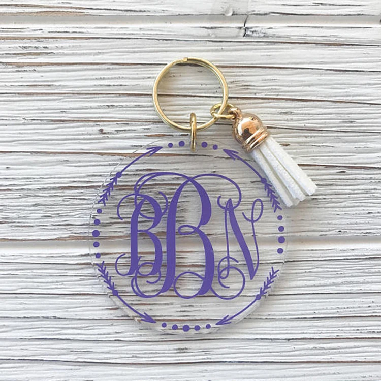 
Personalized Letter Keyring DIY Decoration Custom Monogram Acrylic Keychain With Tassel 