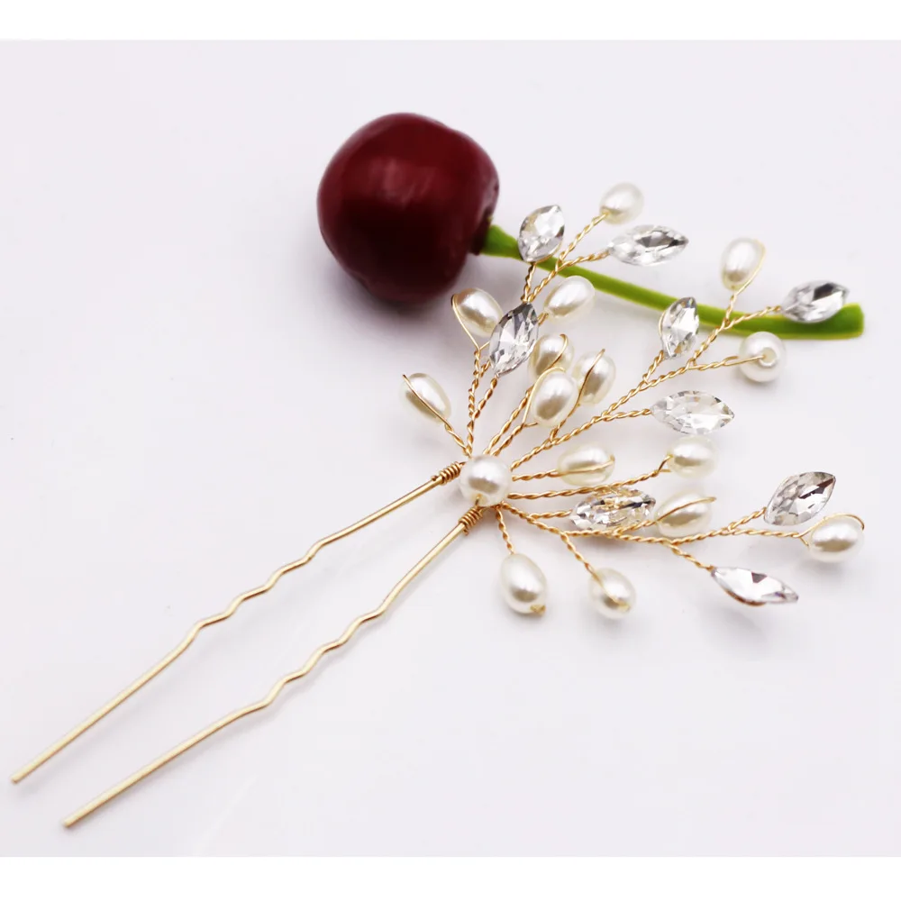 Женская U-образная заколка для волос с жемчугом и