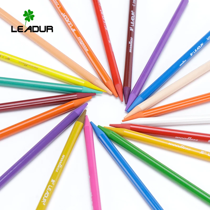 Cheap prism colored pencils manufacturer Woodless Color Pencil Set of 12 in Tin Box