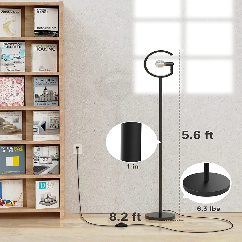Industrial Standing Lamp with G-shaped Design LED Floor Light E26 Socket Floor Lamp