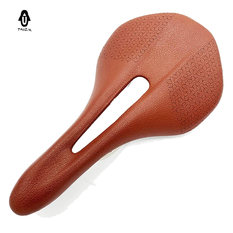 TAOZIK TS004 Stainless Steel 128 142 mm  Ultralight PU Glass Leather Titanium Bicycle Saddle