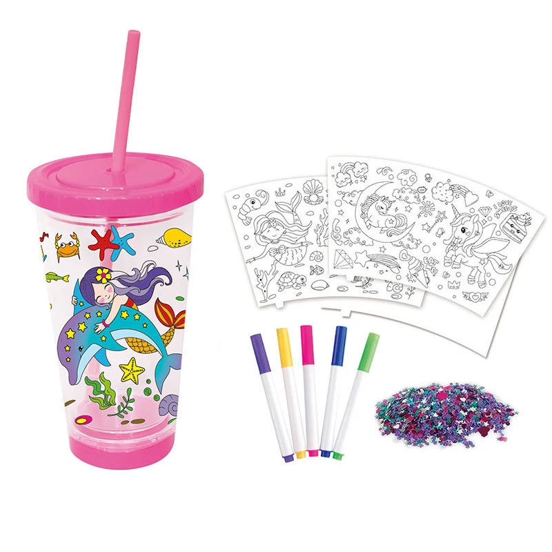 Custom plastic cups new toys 2024 kids diy cute toys and decorations for girls from 9 to 12