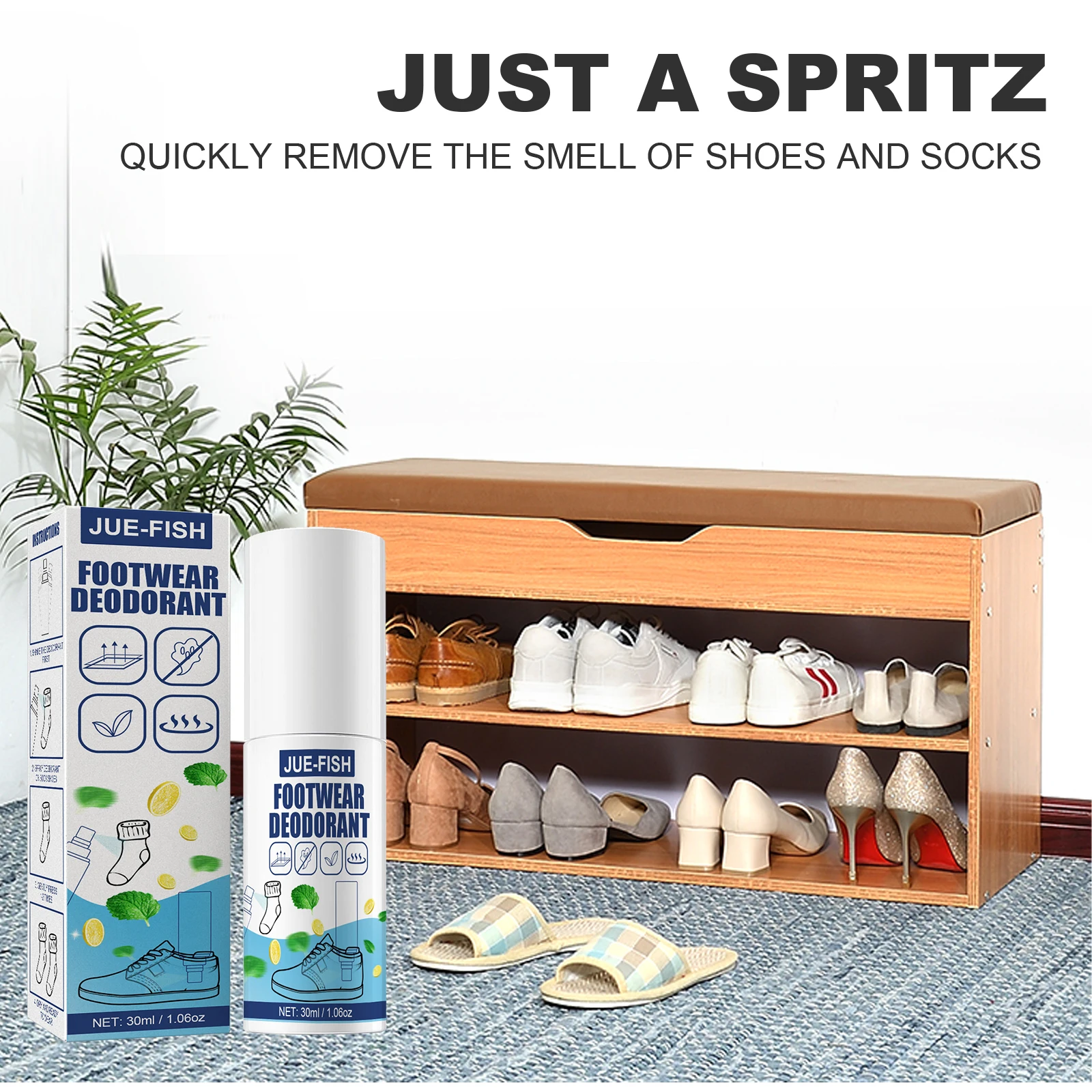 Jue Fish Shoe Odor Eliminator Deodorant Anti-odor Remover Shoe Deodorant Fresh Fragrance Deodorize Shoes Spray