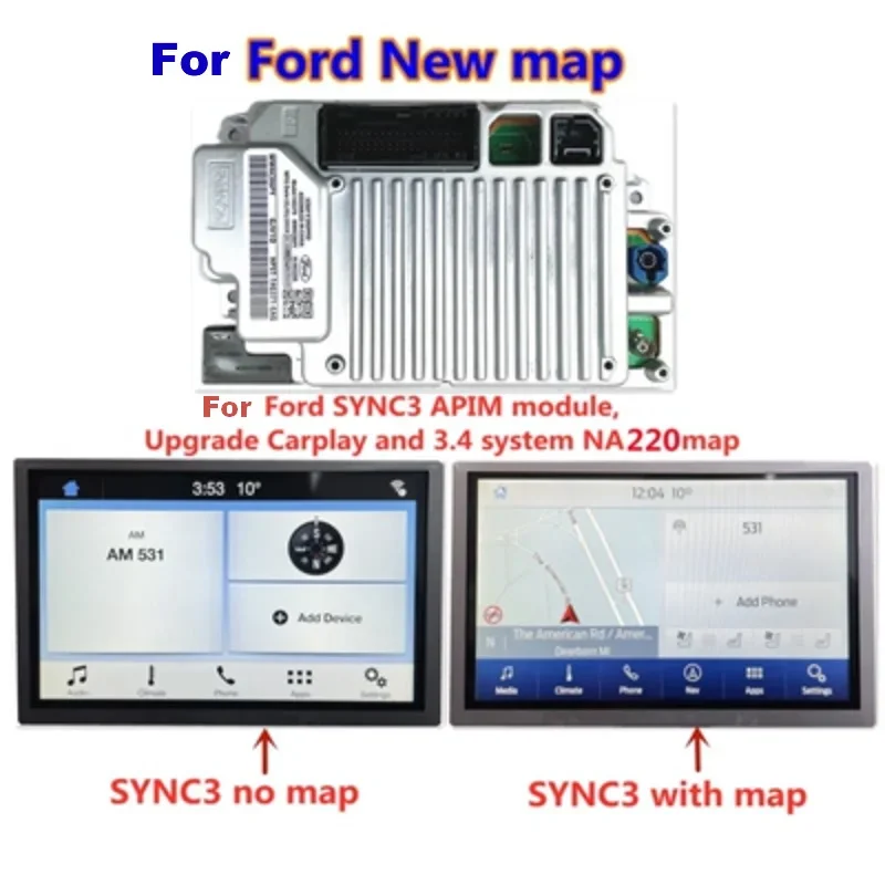 New for Ford Lincoln Sync 3 SYNC2 to SYNC3 Upgrade Kit APIM Module Antenna Carplay GPS Navigation Fit 8G No Map