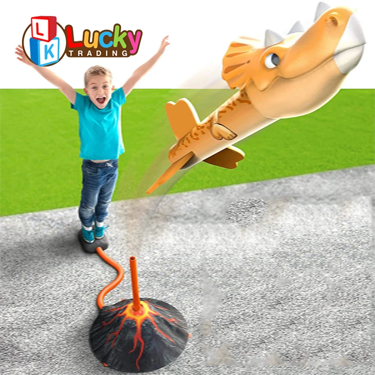 Wholesale Sport Toy Rocket Launcher Stomp Dinosaur Rockets Plane Launcher For Kids  Hot Selling Toys Games