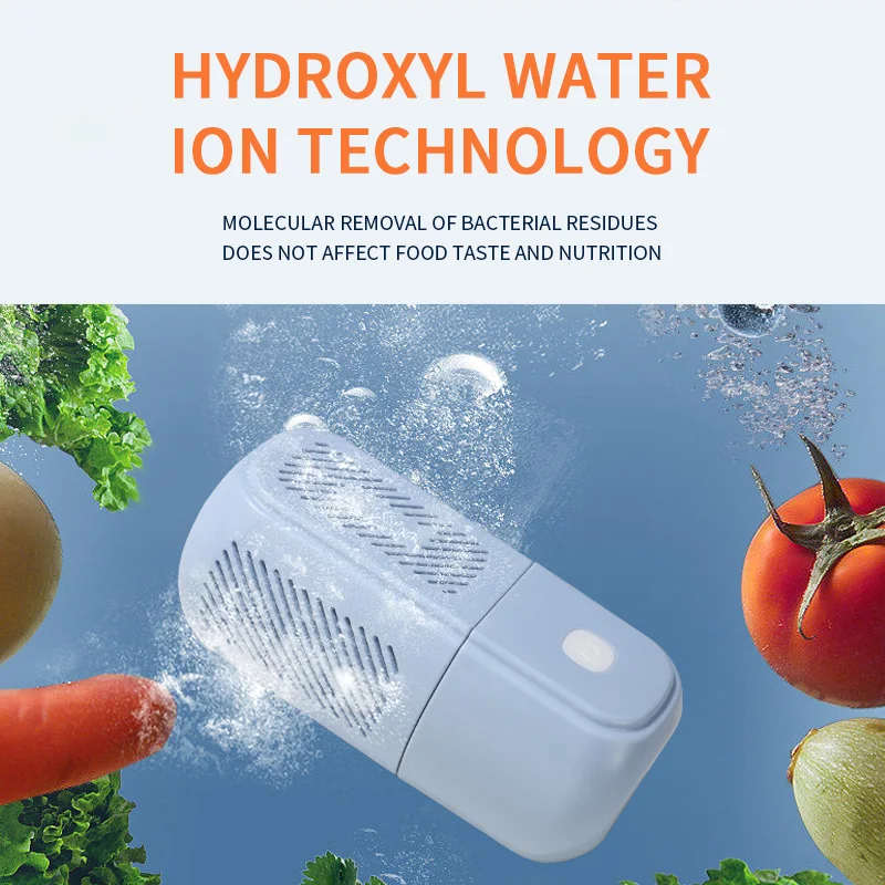 New Arrival Purificador Alimentos 3600mAh Wireless Charging Portable Fruit Vegetable Purifier for Home Food Processing