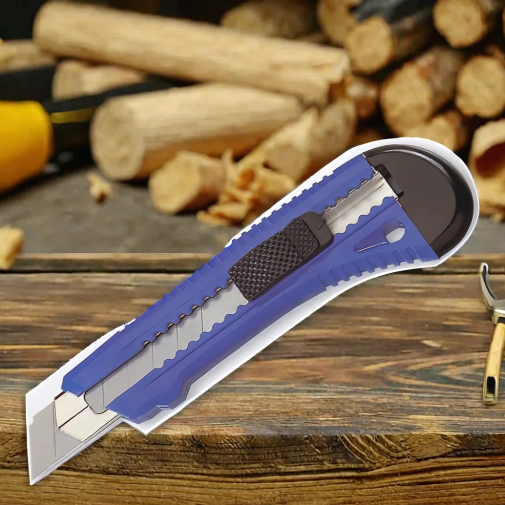 Economical 18mm Snap-Off Cutter Industrial Safety Sliding Blade Knife Tool ABS Handle Carbon Steel SK5 Blade Push Button ODM