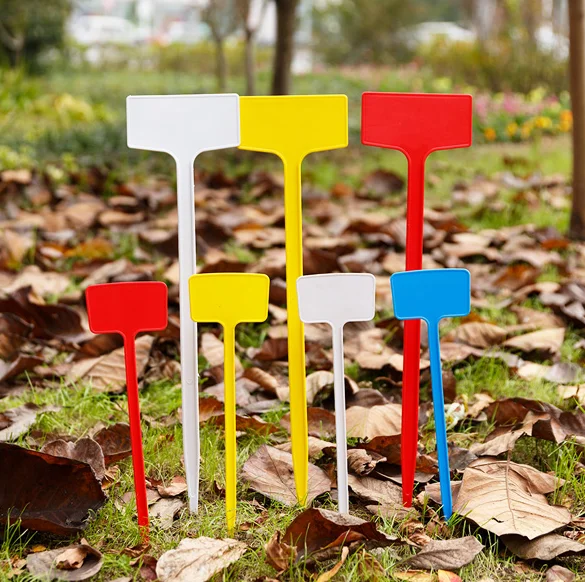 
Waterproof Plant Nursery T-type Tags Markers Plant Stakes Re-Usable Plant Labels Field trial Garden Labels 
