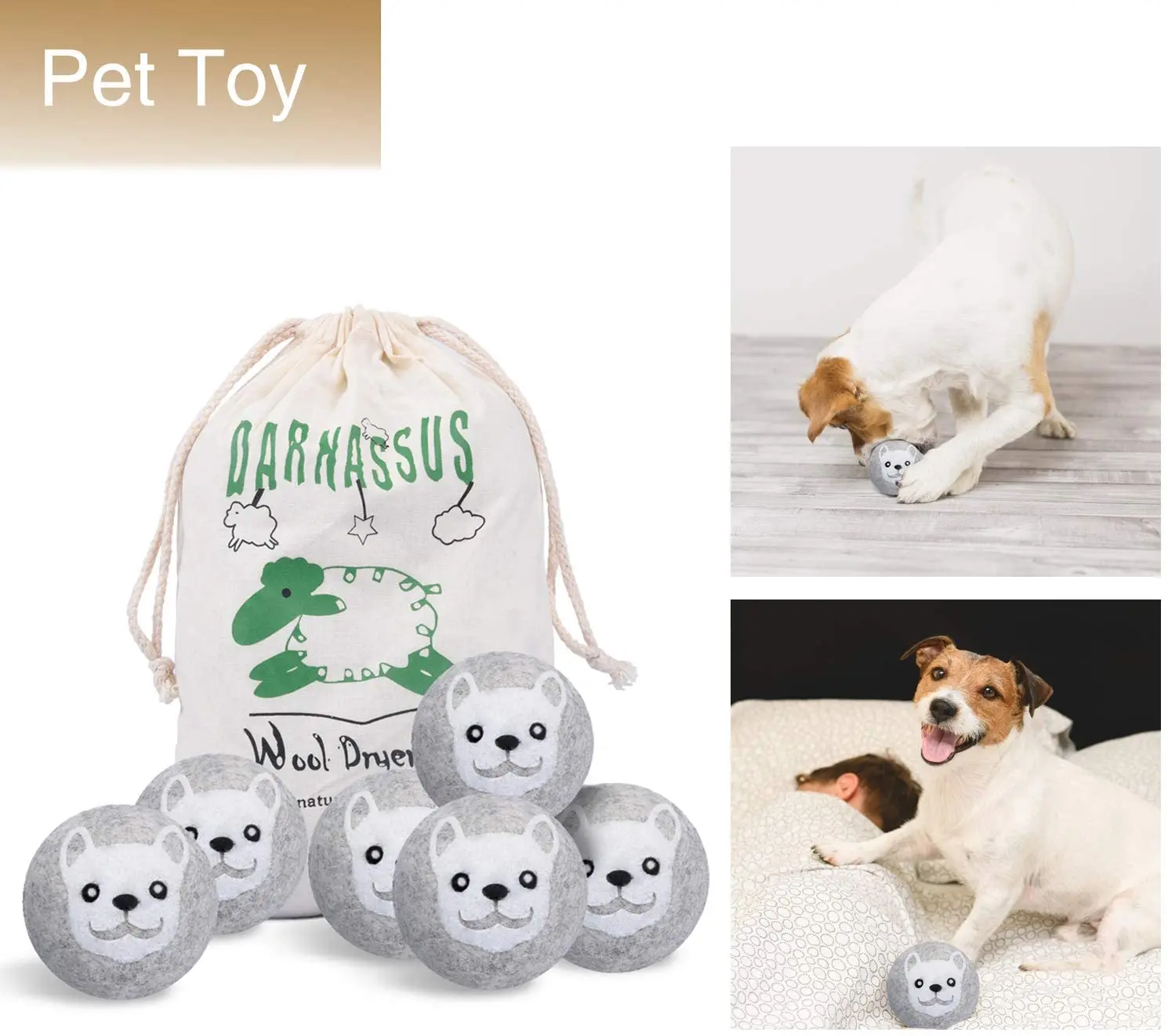 Wool Dryer Balls 6 Pack XL Laundry Balls for Reducing Wrinkles