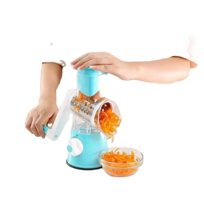 
Multi-function drum vegetable cutter, three-in-one hand cutting machine, household rotary grater 