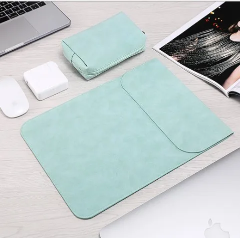 China laptop bag manufacturer slim customized logo PU Leather Sleeve Case For Laptop  waterproof laptop messager bag