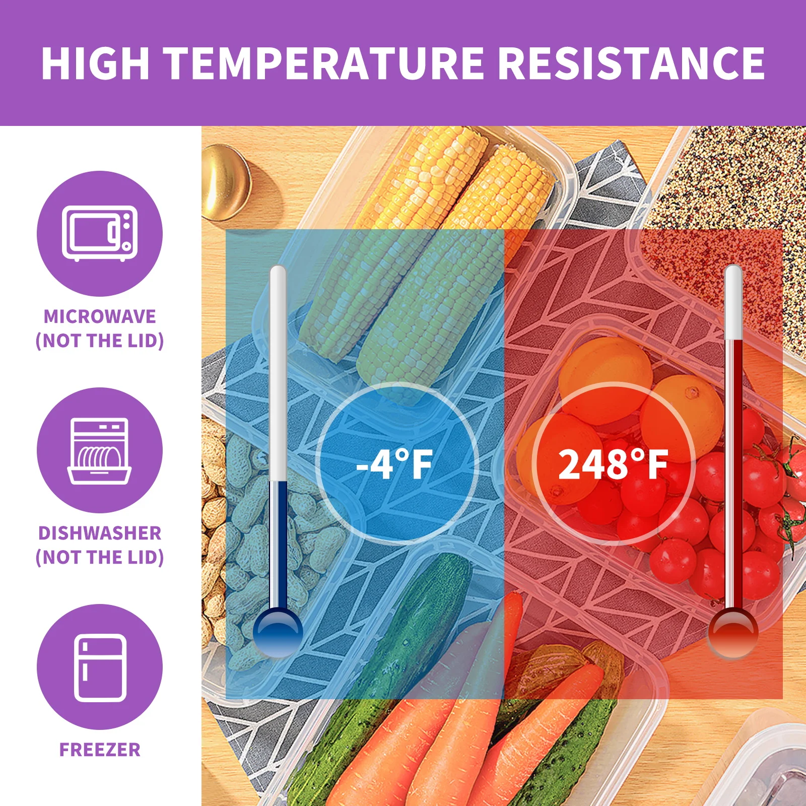 manufacturer recycle  pp plastic box of airtight kitchen food storage container set with lids