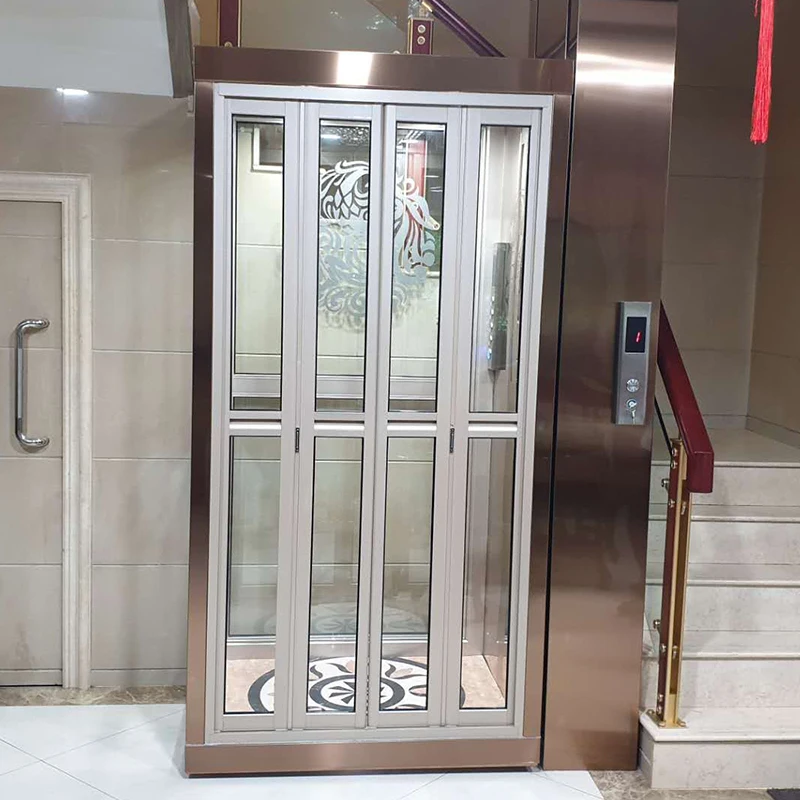 customize hight quality hitech gearless traction 3 floor mechanical hydraulic 400kg single passenger elevator lift machine