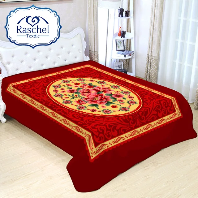 100% polyester korea style Winter Raschel Blanket Thicken Customization Super Soft Mink Fleece