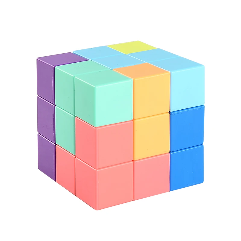 Educational Magnetic Block Magic Cube 3D Creative Brain Training Toys Solid Rainbow Colors Puzzle Games Cubes