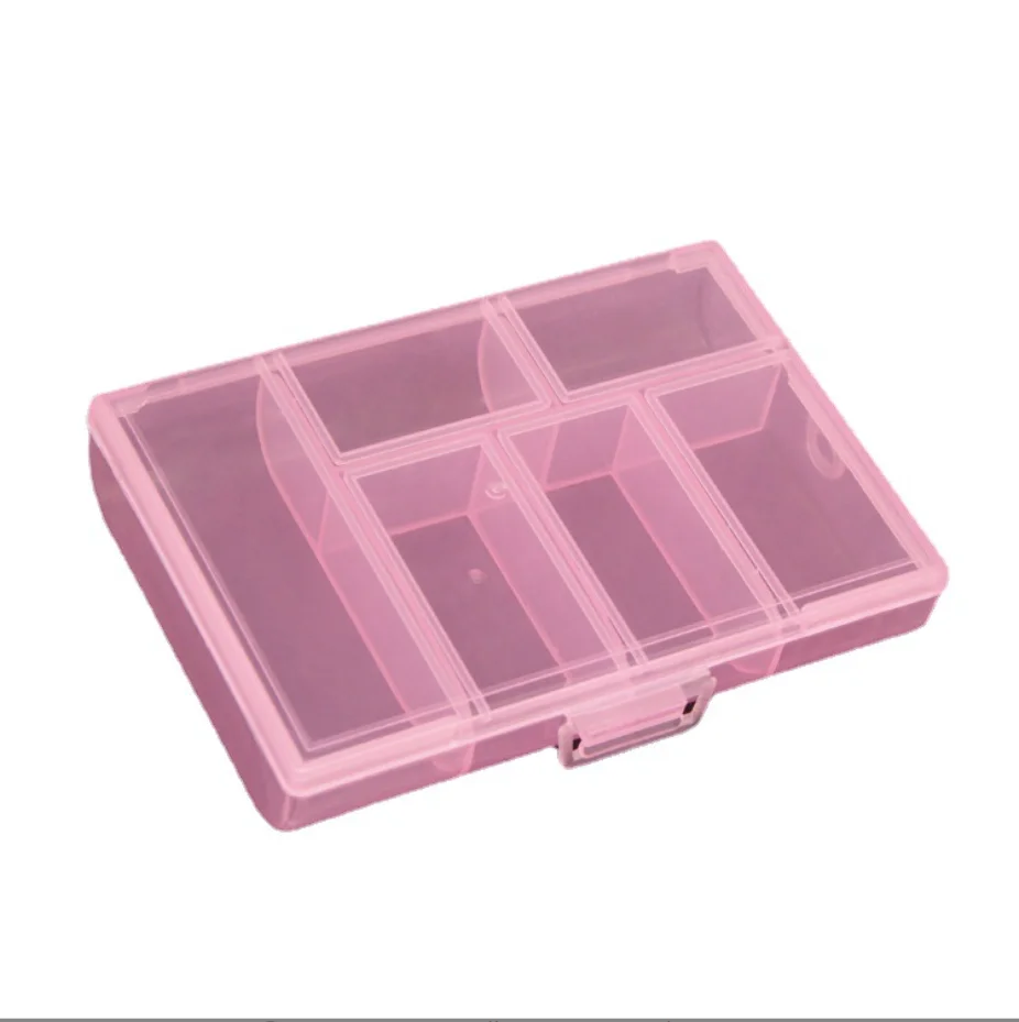 6 Grids Beads Small Things Storage Plastic Box With Lid