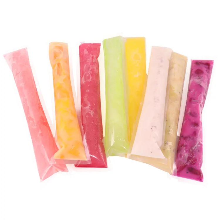 Stocked Summer HomeMade BPA Free Clear Transparent Heat Seal Frozen Ice Pop Popsicle Mold Bags for making Fruit Bars