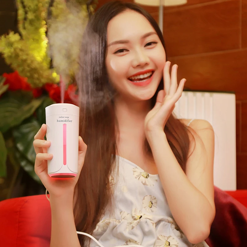 230ml h20 spray nano mist kids portable car home USB mini bottle cup 7 color lamp Star Black Humidifier Humidifiers For Babies