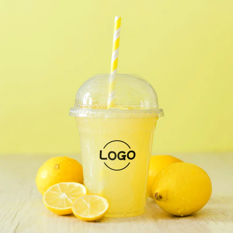 LOKYO Factory price wholesale 12oz 16oz boba bubble tea pet custom disposable plastic cup with lids