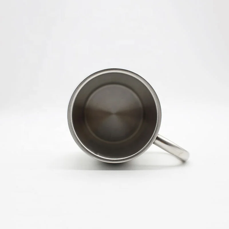 280ml/420ml/500ml double wall insulated stainless steel embossed beer mug Drum shape Coffee Cup Metal Cup With Special Handle