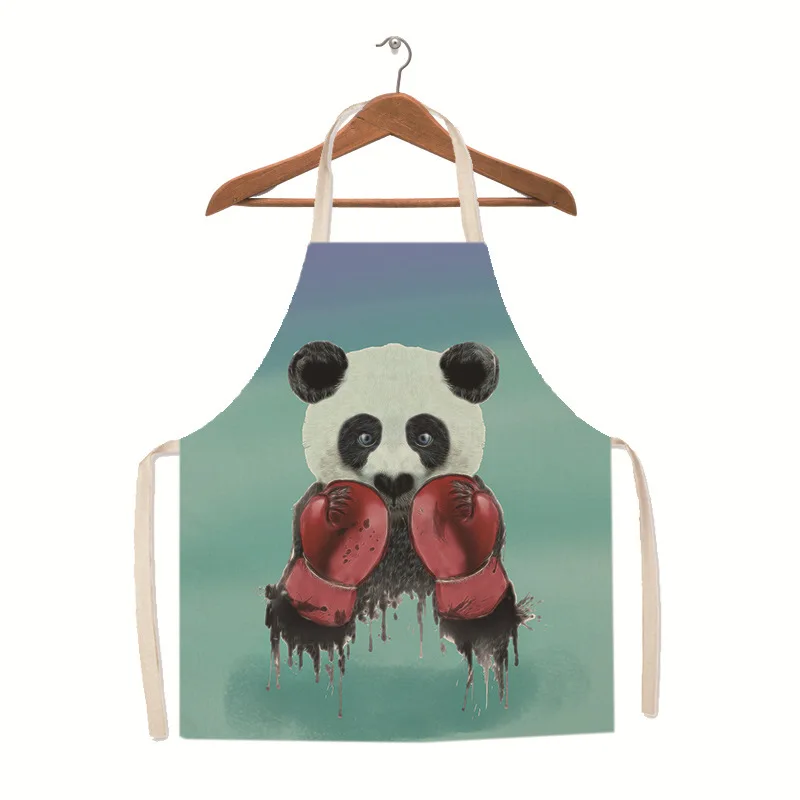 Cartoon linen apron kitchen cooking apron child drawing antifouling overclothes hop cool overclothes