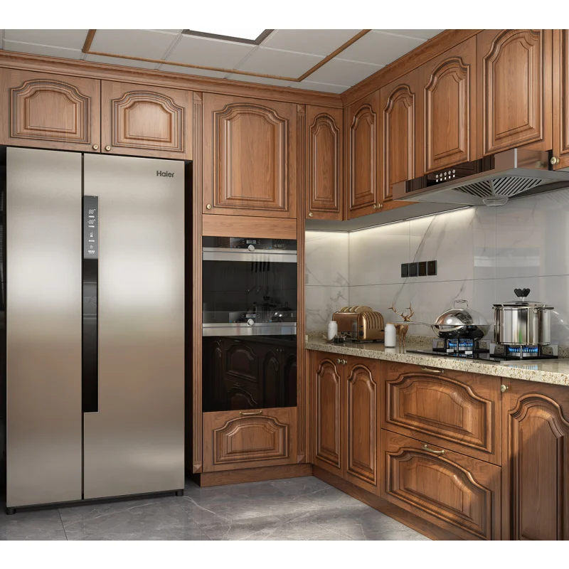 Custom American Style Home Cabinets Custom White Shaker Solid Wood Kitchen Walnut Wood Kitchen Cabinets Complete Sets