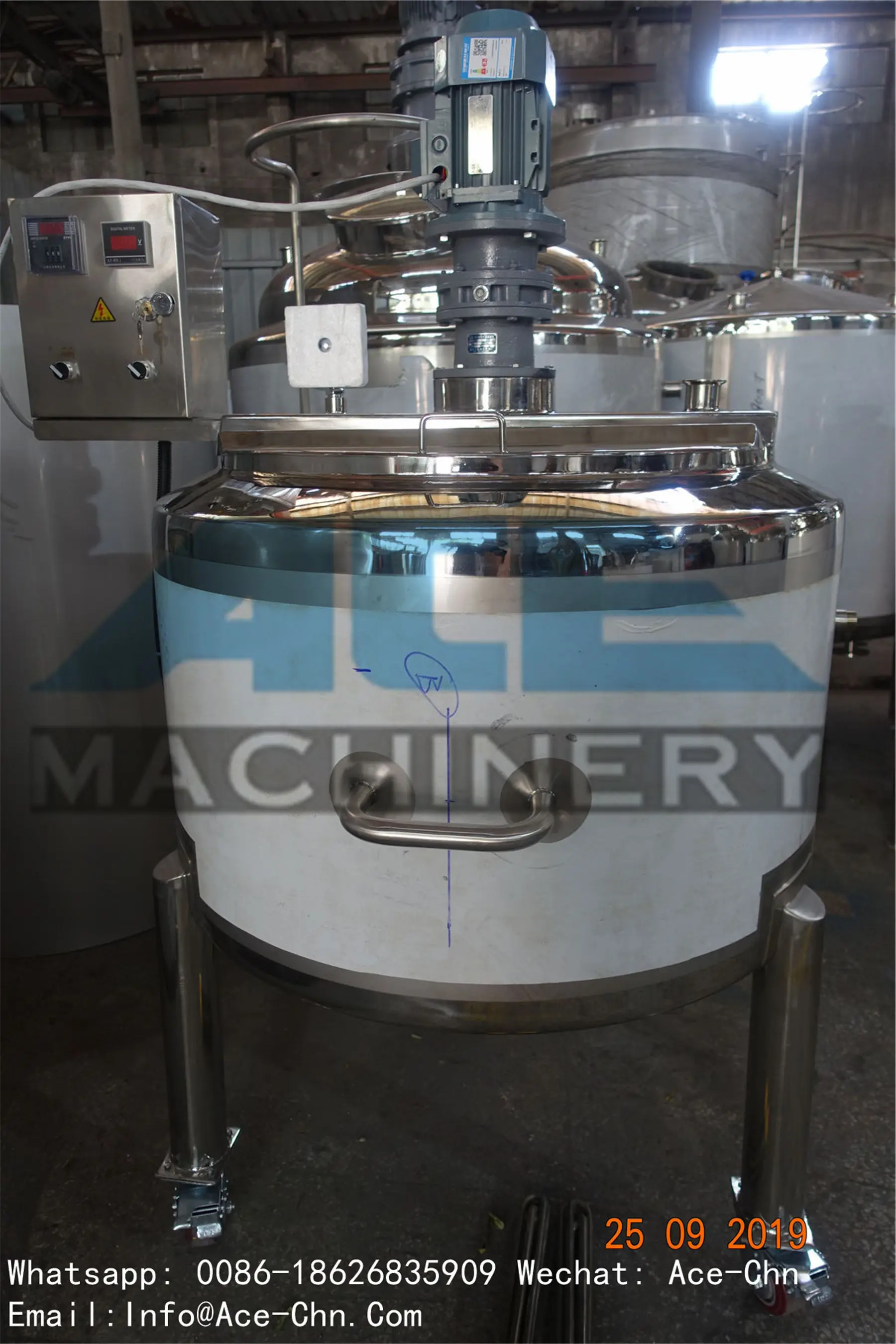 Ace New Design Agitator Industrial Cosmetics Liquid Soap Mixer Machine / Mixing Tank Drawing