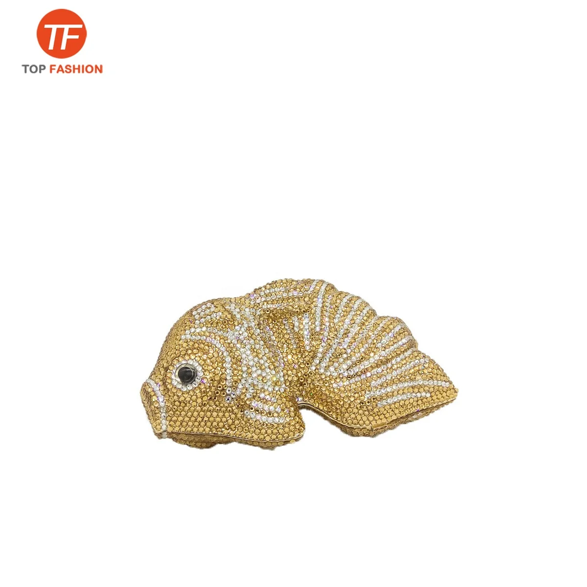 Factory wholesales Goldfish Crystal Clutch Evening Bags Women Wedding Party Bridal Handbags Purses