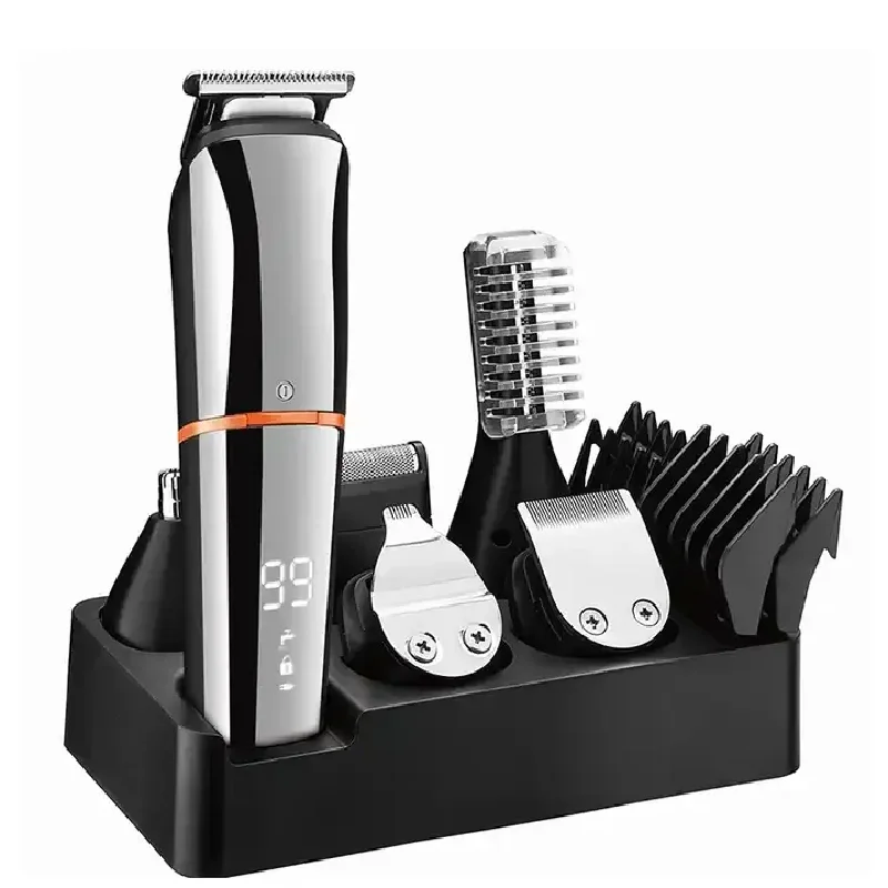 Cross-border multifunctional electric hair clipper six-in-one LCD display full body waterproof Shaver electric clipper set