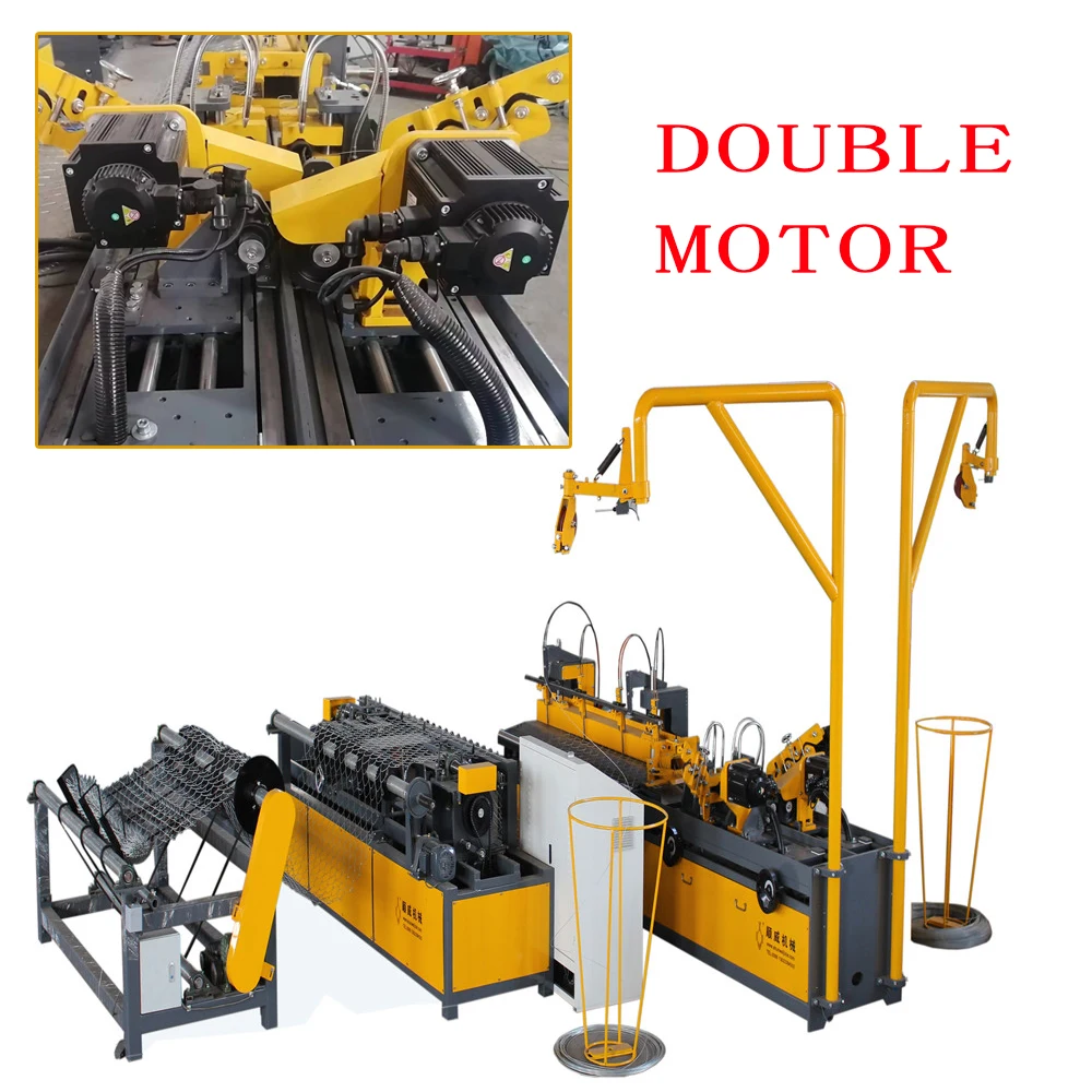 Mitsubishi two wire feeding fully automatic chain link fence making machine for making cyclone wire mesh suppliers