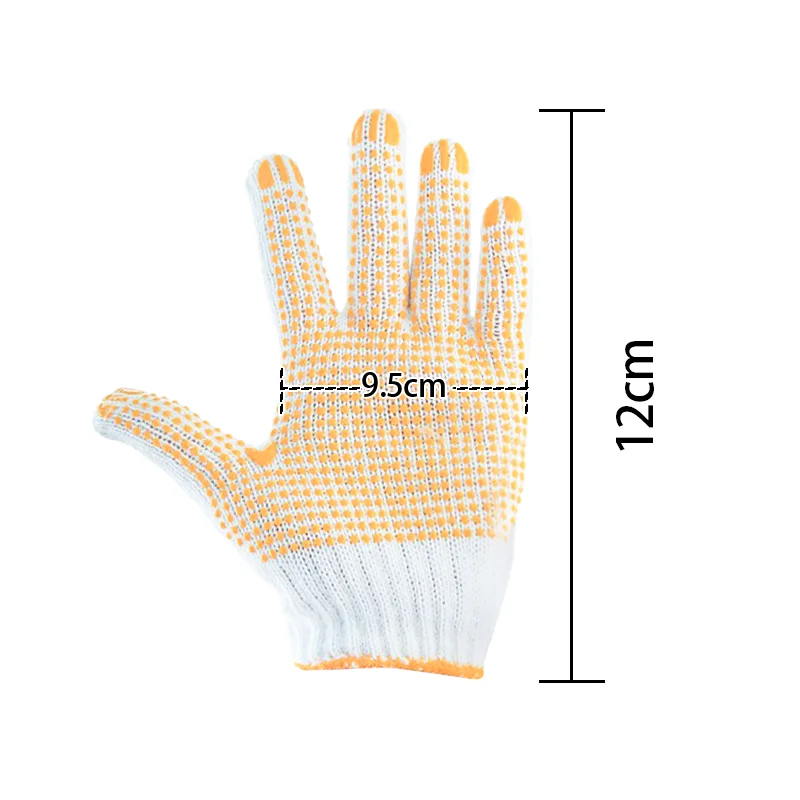 Reinforced Dot Cotton Gloves Soft and Comfortable Anti Smash Hand Protection for Daily Use for Gardening Construction