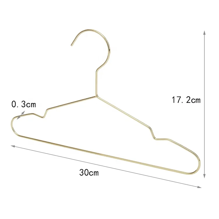 Top Quality Children Gold Metal Clothes Shirts Hanger Cute Small Strong Coats Hanger for Kids